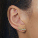 Brinco Dourado Ear Cuff 5 Pedras Zircônia - Galeria