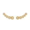 Ear Cuff Anímia 5 Pedras Zircônia - Semijoia Ouro 24K 10x Banho e Antialérgica
