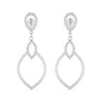 Brinco Prateado Luxo Gota de Gala