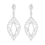 Brinco Prateado Folha de Gala