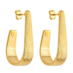 Brinco Dourado Formato Gota Escovado