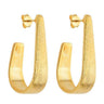 Brinco Gota Dourado Escovado | Banho Ouro 24K Premium Antialérgico | Textura e Elegância