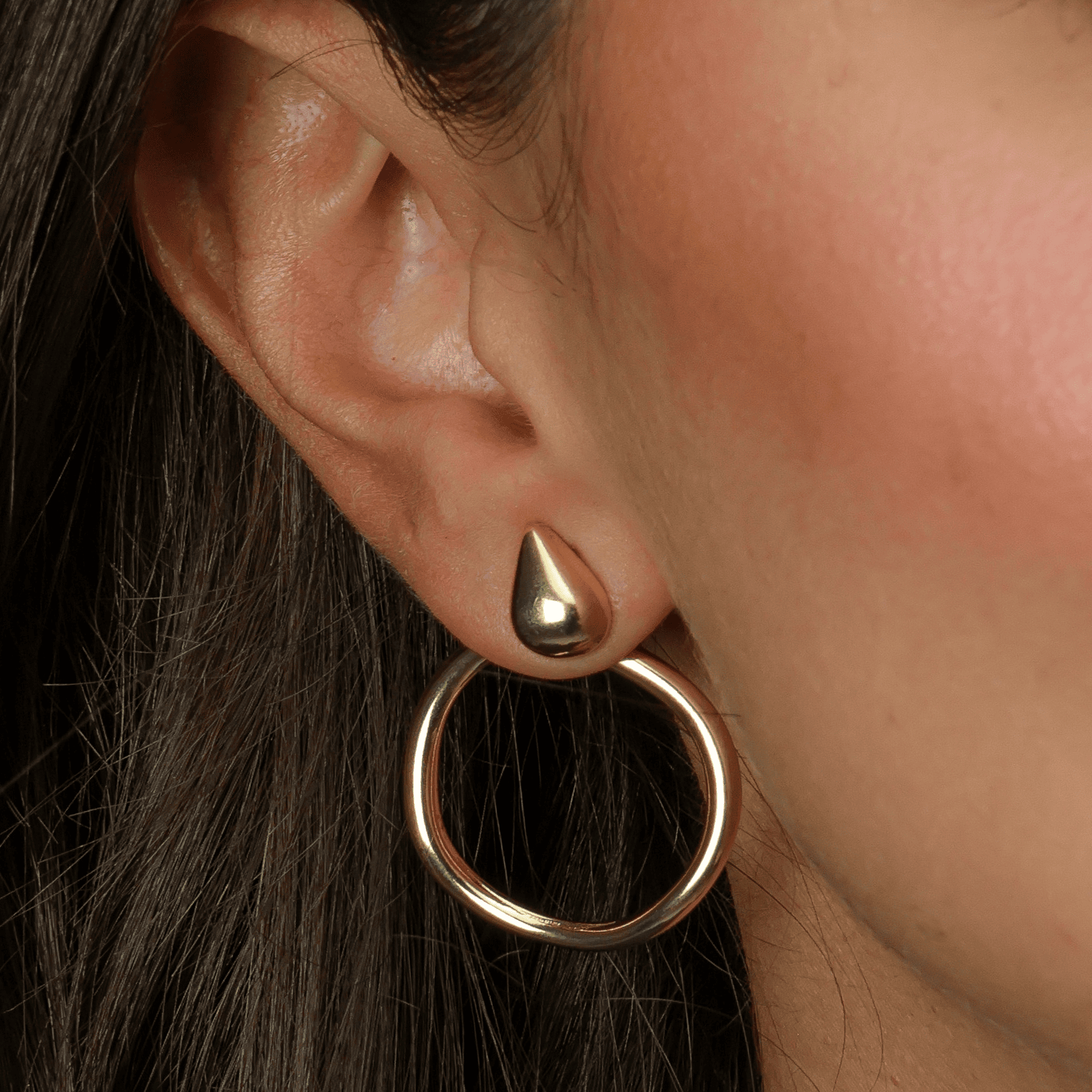 Brinco Dourado de Gota com Argola - Galeria