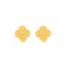 Brinco Trevo Dourado Texturizado - Design Radiante (Banho Ouro 24k)
