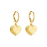 Brinco Argolinha Coração Geo Animia - Dourado Moderno com Traços Retos - 2,5cm