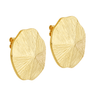 Brinco Disco Orgânico com Ranhuras em Ouro 18k