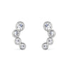Brinco Sky Glam Animia - Prateado com 4 Pontos de Luz em Zircônia - Ear Cuff Delicado