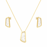 Conjunto Dourado Estilo Orgânico Madrepérola