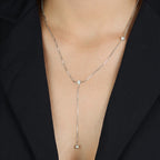 Colar Prateado Gravatinha com Pontos de Luz - Galeria