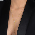 Colar Dourado Gravatinha com Pontos de Luz em Zircônia - Galeria