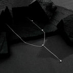 Colar Prateado Gravatinha com Pontos de Luz - Galeria