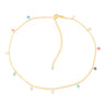 Chocker Arco-Íris Animia: Dourada com Cristais Coloridos