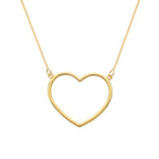 Colar Dourado de Coração Vazado Arco