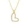 Colar Coração Orgânico Cravejado - Zircônia Cristal (Banho Ouro 24k)