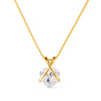 Colar Dourado de Zircônia em Formato de Coração