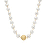 Colar Perle Chic Animia - Dourado com Pérolas e Esfera Polida - 45cm