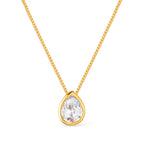 Colar Dourado de Gota em Zircônia