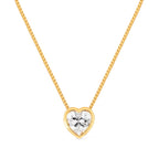 Colar Dourado de Pedra Natural em formato de Coração