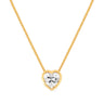 Colar Amor Natural Animia: Dourado com Coração de Pedra