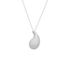 Colar Gota Fluida Prateado - Design Orgâanico (Banho Ródio/Ouro Branco)