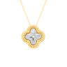 Colar Flor Encantada Duotone Animia - Dourado e Ródio com Quartzo Leitoso - 45cm
