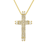 Colar Crucifixo Navete Pavé Anímia — Banho de Ouro e Zircônias