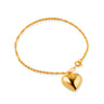 Pulseira Amor Baiano Animia: Dourada com Cordão Baiano e Coração