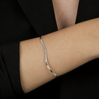 Pulseira Bracelete Ondulado em Prata 925 - Galeria