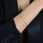 Pulseira Dourada Religiosa Pai Nosso e Espírito Santo - Galeria