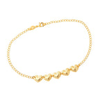 Tornozeleira Dourada 5 Corações