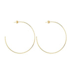 Brinco Dourado de Argola Fina Lisa Grande