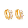 Brinco Argolinha Lux Animia: Dourado com Zircônias Cravejadas