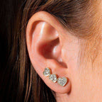 Brinco Dourado Ear Cuff de Coração com Zircônia - Galeria