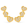Ear Cuff Amor Animia: Dourado Corações com Zircônia