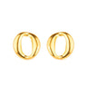 Brinco Elo Minimalista Animia: Dourado com Curvas Suaves