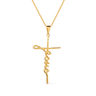 Colar Jesus Fé Animia: Dourado com Cruz e Nome Escrito