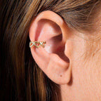 Piercing Dourado de Pressão de Corações - Galeria