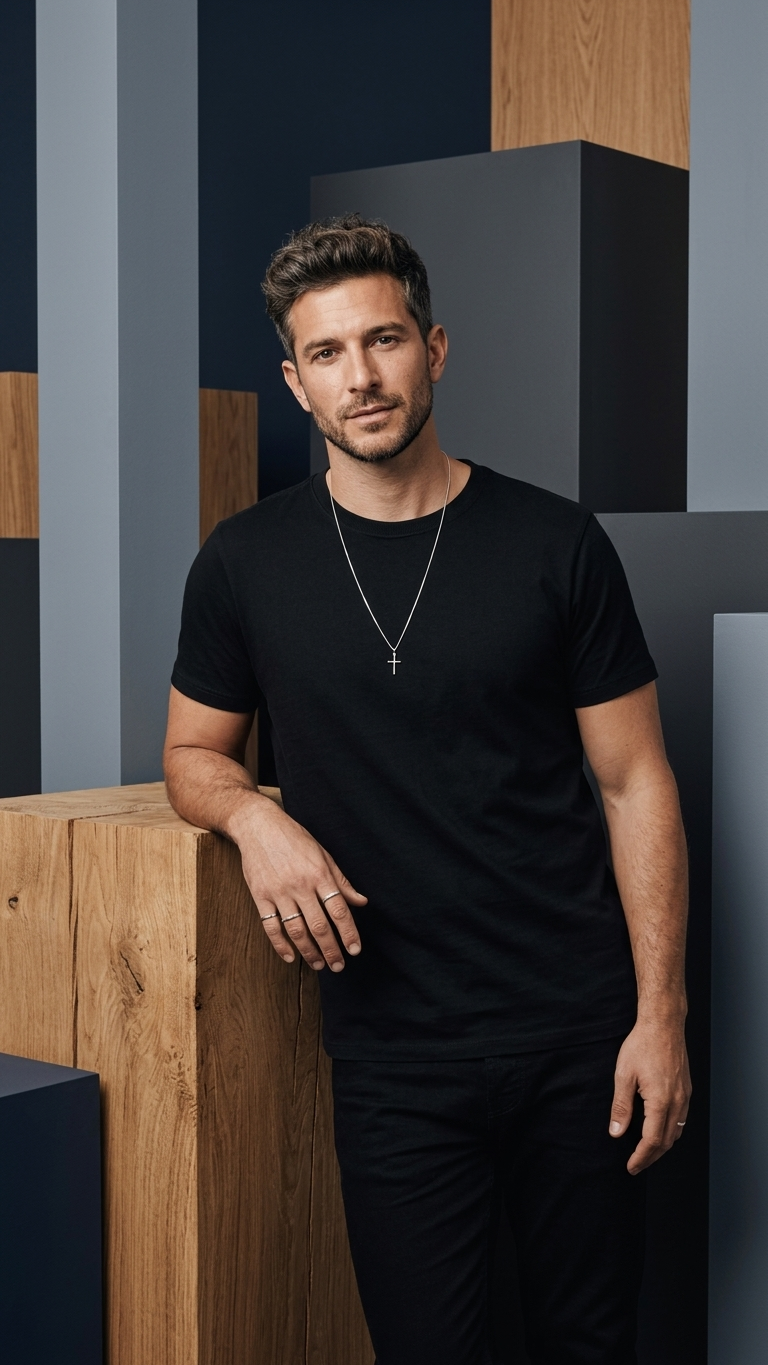 Colar Masculino 70cm de Cruz Lisa em Prata 925