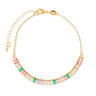 Pulseira Arco-Íris Animia: Dourada com Zircônias Coloridas