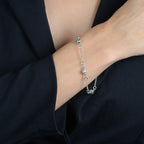 Pulseira Prateada Elo Português com Esferas - Galeria