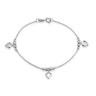 Pulseira Prateada Lisa 3 Corações | Ródio Premium Antialérgico