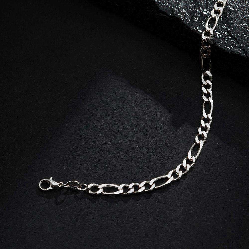 Pulseira Prateada Masculina Elo 3 por 1 – 5mm - Galeria